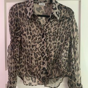 Vintage BCBG Paris 100% Silk Chiffon Blouse